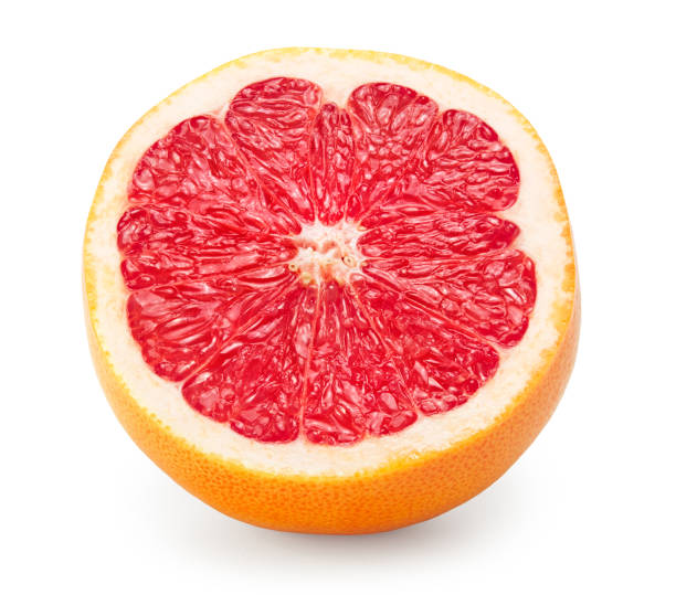 istock half of grapefruit isolated on white background. clipping path 1455433153