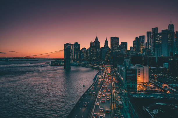 istock Manhattan Bridge in the evening, USA 1455433909