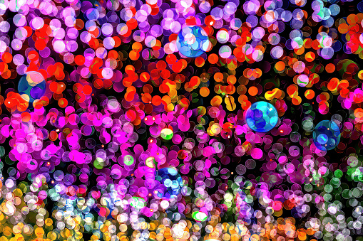 Bokeh lights on Merry Christmas and Happy Valentines Day background