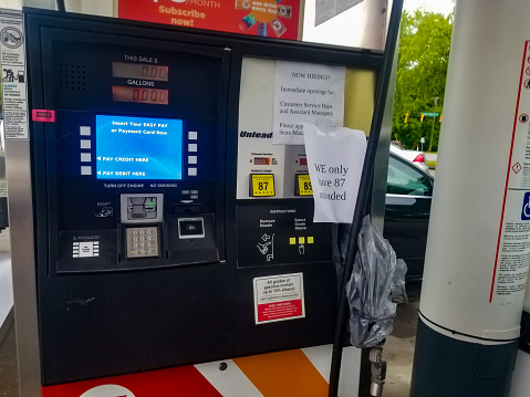 Concord, NC, United States – May 13, 2021: Circle K Gas Station during the Gas Shortage of 2021. Gas Pump Out of Service.
