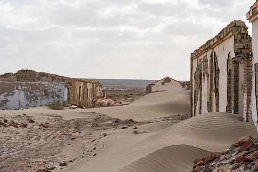 The abandoned and destroyed Lenghu town in Qinghai province, China