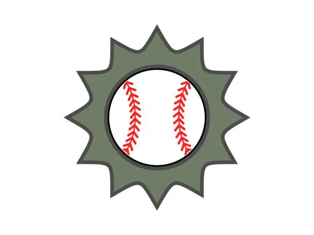 Vector illustration of Boom effect with baseball inside