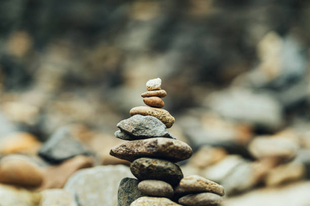 istock Selective focus of  small tower made of stones 1455435064