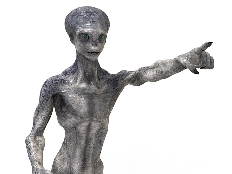 Humanoid alien hand, 3D illustration