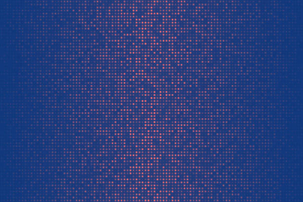 Abstract Purple halftone background with dotted - Trendy design Modern and trendy background. Halftone design with a lot of small square dots and beautiful color gradient. This illustration can be used for your design, with space for your text (colors used: Red, Orange, Pink, Purple, Blue). Vector Illustration (EPS file, well layered and grouped), wide format (3:2). Easy to edit, manipulate, resize or colorize. Vector and Jpeg file of different sizes. purple and orange gradient background stock illustrations