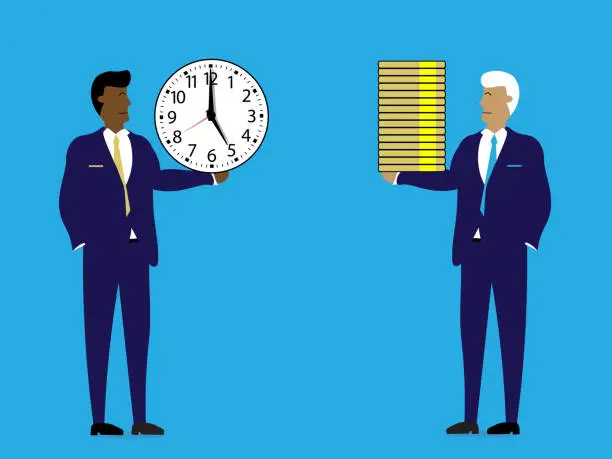 Vector illustration of Time vs money