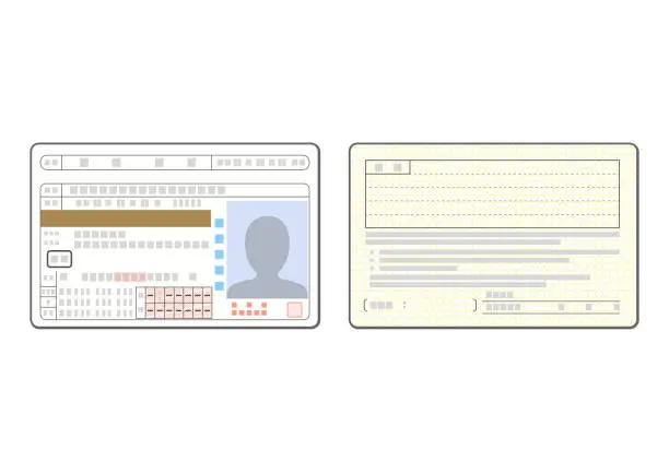 Vector illustration of Illustration of the both side of a gold driver's license (for excellent drivers)