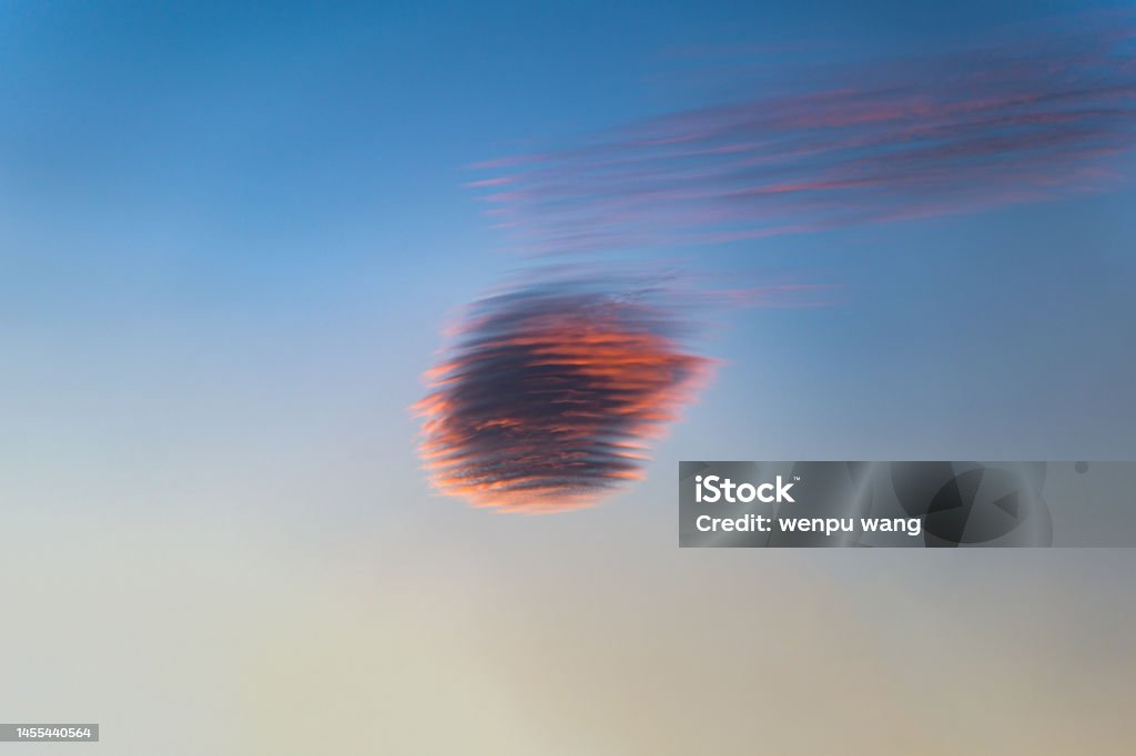 sunset fire burning clouds cirrus clouds Beauty In Nature Stock Photo