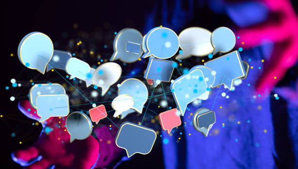 istock 3D rendering floating email icons against a blurred man background 1455441910