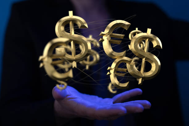 istock 3D rendering of a euro and dollar signs on a blurry background 1455442914