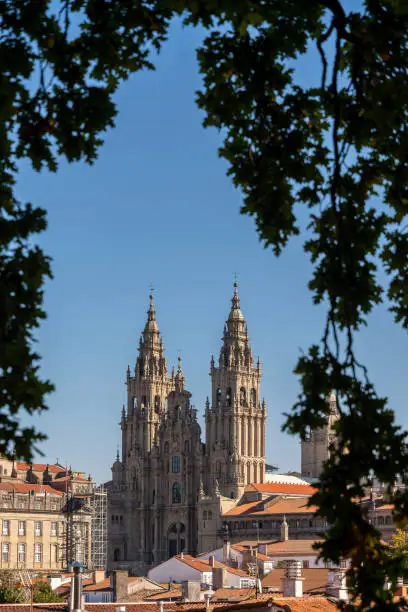 Photo of Ancient Santiago de Compostela cathedral in Spain