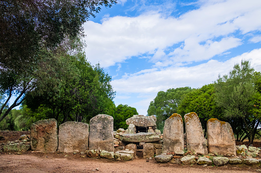 The Giants' grave of Su Mont'e s'Abe are collective tombs built, in the first stage, in the 2nd millennium BC, and are located near Olbia in Gallura, in north-eastern Sardinia