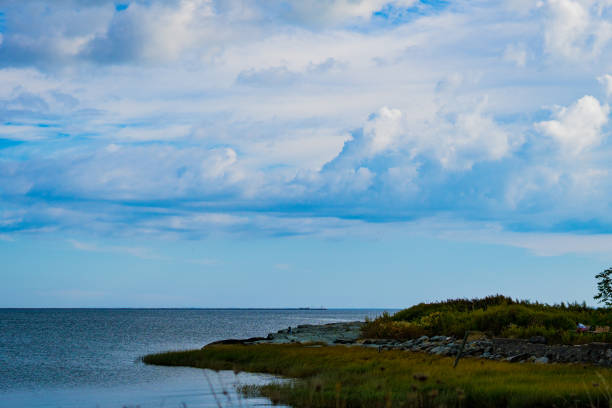 istock Sea and the beautiful, blue sky with white clouds 1455448357