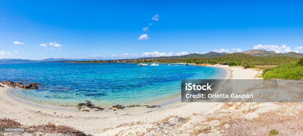 Nodu Pianu Beach A Beautiful Crescent Beach In Gallura Sardinia Stock ...