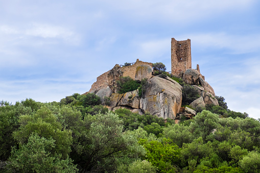 Ruins of the Pedres Castle, a 13th-century fortification built on a rocky outcrop a few kilometers from Olbia