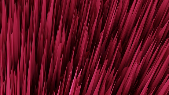 Abstract background Long sharp spikes, Viva Magenta - 3D Rendering.