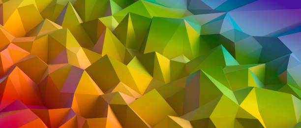istock 3D rendering of colorful abstract geometric polygonal shapes background 1455454246