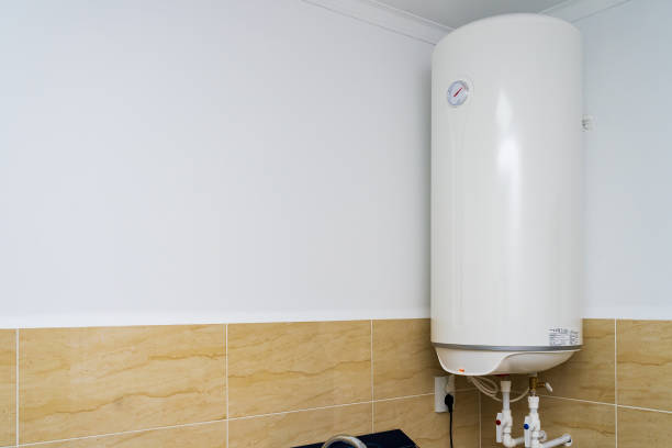istock Boiler or electric water heater. Background with selective focus and copy space 1455454785