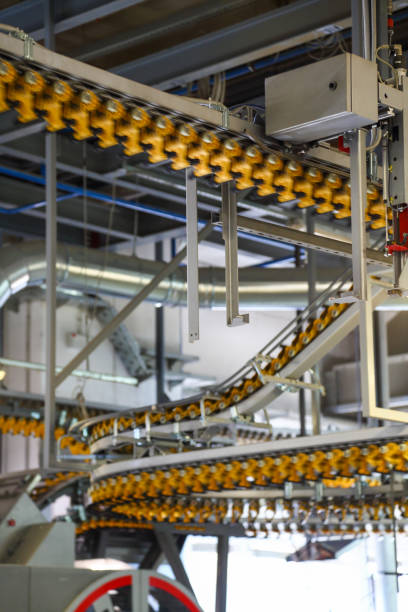 istock Printing press conveyor belt in a factory 1455454856