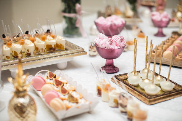 istock beautifully decorated table with sweet candy bar 1455457320