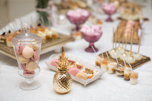 istock beautifully decorated table with sweet candy bar 1455457323