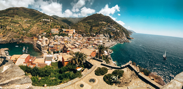 vernazza aerial view in Liguria