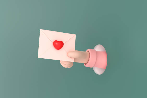 istock Icon envelope letter, mail letter with red heart. Romantic design. 1455458999