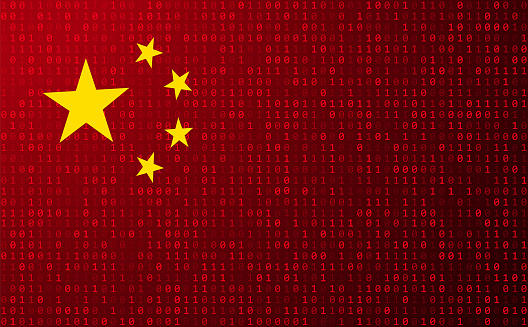 China - hi-tech binary flag
