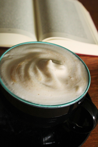 Cappuccino with tasty looking milk foam. Enjoy