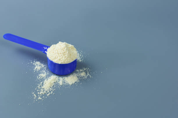 istock A serving of whey protein on a gray background. 1455469714