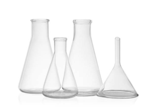 istock Set of laboratory glassware on white background 1455470185