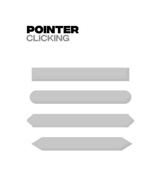 illustrazioni stock, clip art, cartoni animati e icone di tendenza di barra dei clic del puntatore, pulsante - downloading push button symbol cursor