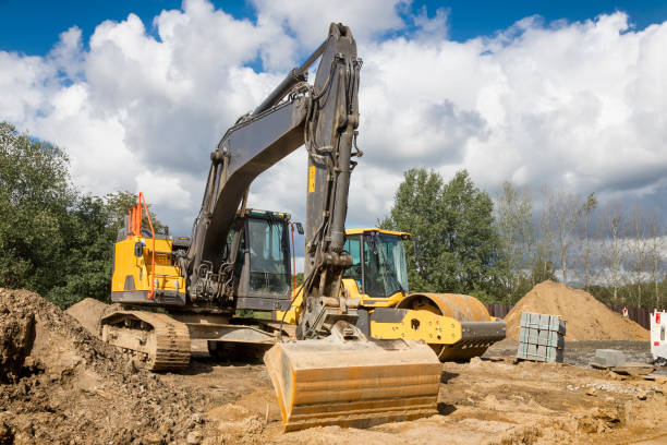 istock Construction machinery at the construction site of a new road 1455477225