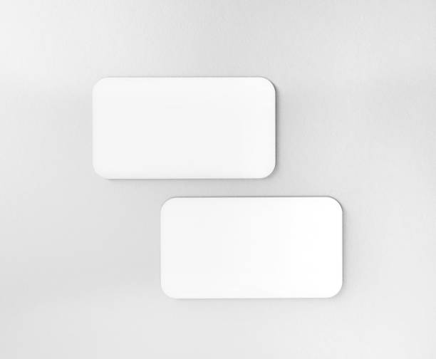 istock Classic white Business Card Mockup Top View 1455477266