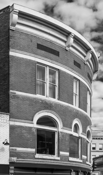 istock Vertical grayscale shot of the building facade. 1455478227