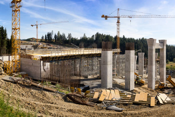 istock Construction of the viaducts on the new highway 1455478317