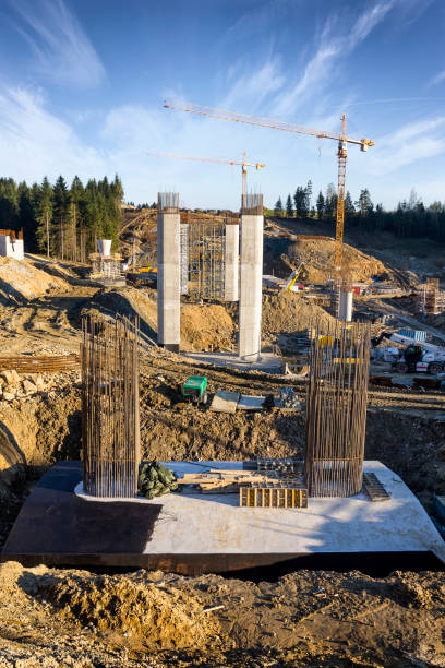 istock Construction of the viaducts on the new highway 1455478732