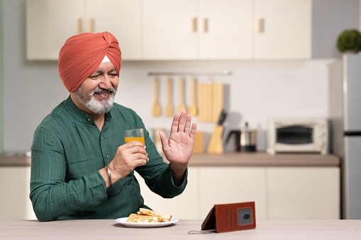Indian Sikh Man at home