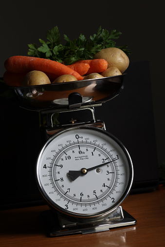 Antique Scales with vegetables