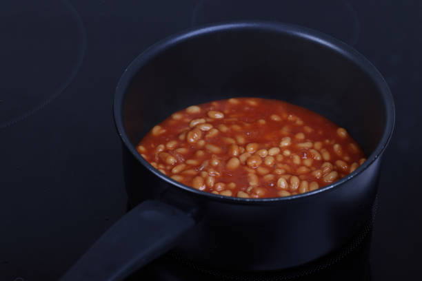istock Baked bean in saucepan on Induction Cooker 1455480427