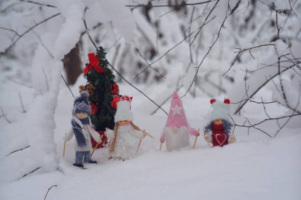 istock Small wooden Christmas tree toys. 1455481854
