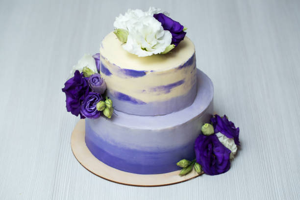 istock Wedding cake with fresh flowers. 1455485427