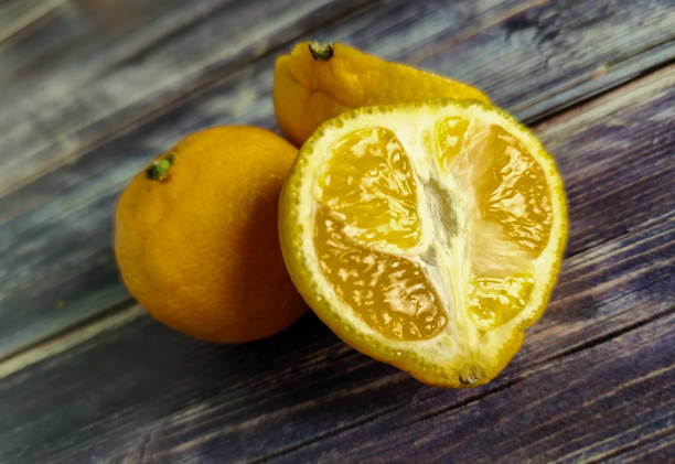 istock Whole tangerine and half 1455491684