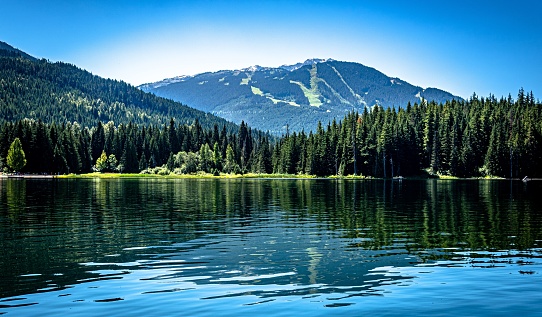 A beautiful view of Lost Lake in Whistler, British Columbia, Canada.