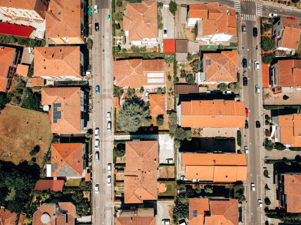 istock residential district rooftop aerial view 1455496802