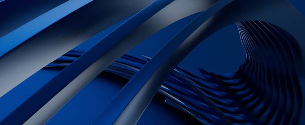 istock Digital illustration of the abstract blue background with lines 1455498709