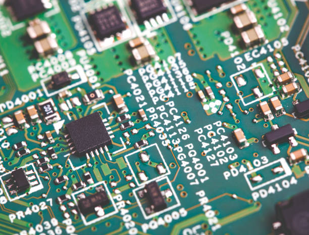istock Close up of electronic components on the motherboard, microprocessor chip 1455502646