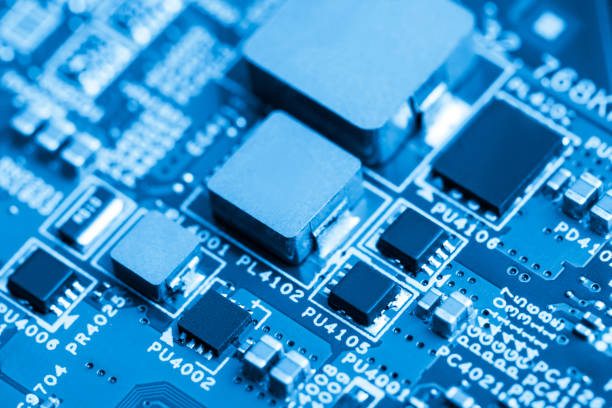 istock Close up of electronic components on the motherboard, microprocessor chip 1455502650