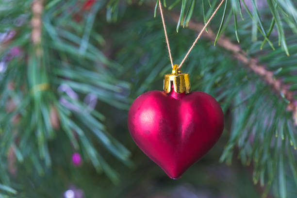 istock Christmas greeting card with red heart 1455504424