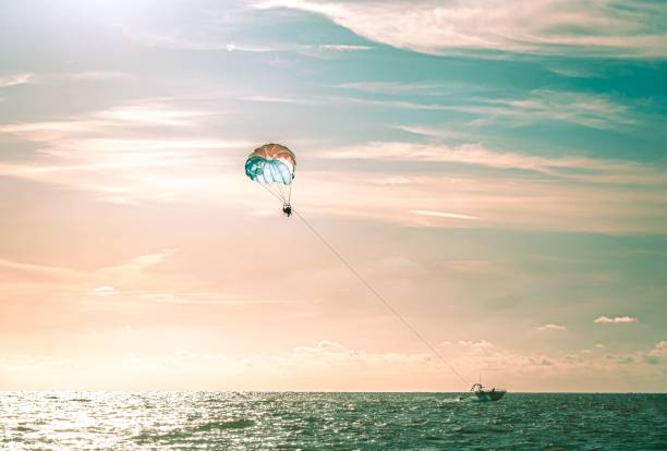 Parasailing at sunset in Clearwater Beach Florida